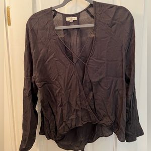 Urban Outfitter Silence & Noise gray wrap shirt